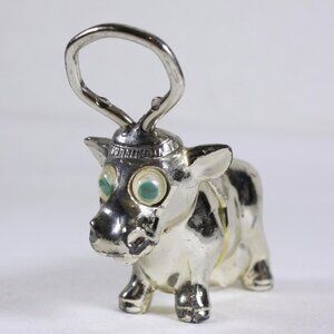 Vintage Blue Googly eye COW bottle opener and corkscrew, COW barwares